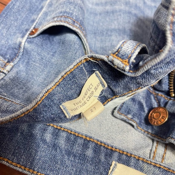 Madewell The‎ Perfect Vintage Women's Light Wash Crop Jeans Size 27 - Picture 2 of 8